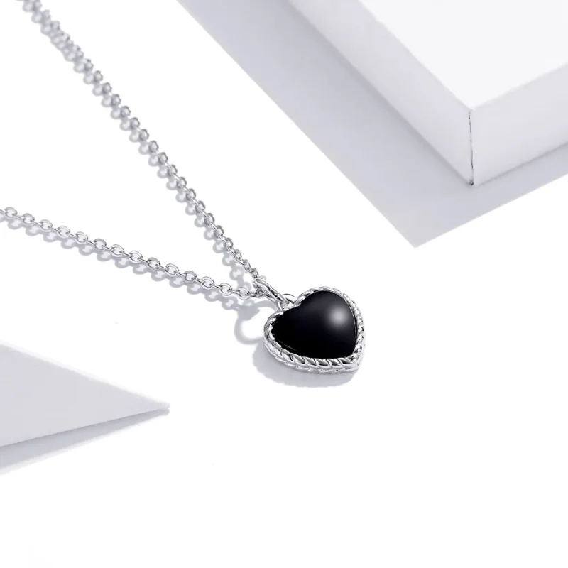 (image for) Pandora Style Silver Love Agate Pendant Necklace - SCN443 - View 2