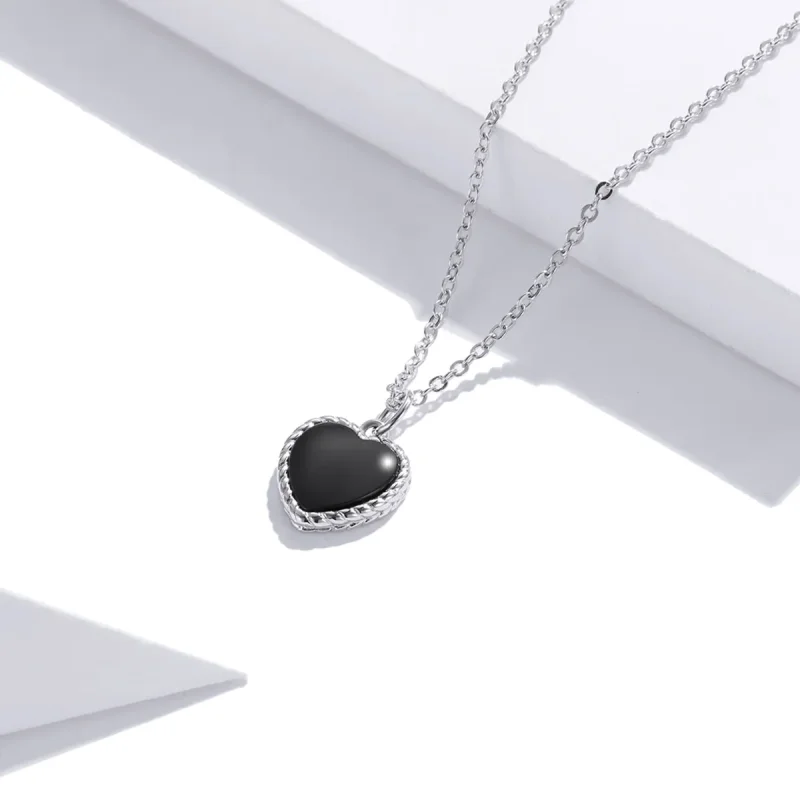 (image for) Pandora Style Silver Love Agate Pendant Necklace - SCN443 - View 3