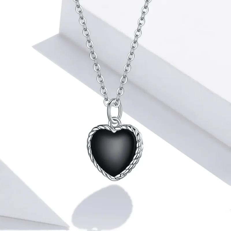 (image for) Pandora Style Silver Love Agate Pendant Necklace - SCN443 - View 5