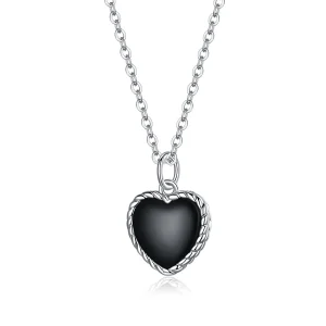 (image for) Pandora Style Silver Love Agate Pendant Necklace - SCN443