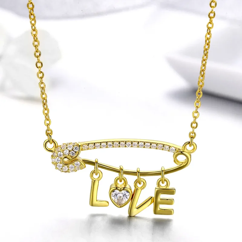 (image for) Pandora Style Silver Love Clip Necklace - SCN324 - View 2