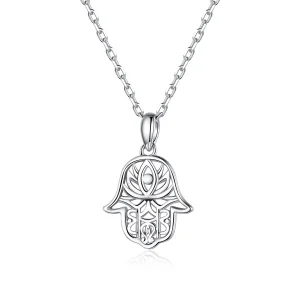 (image for) Pandora Style Silver Lucky Hand Pendant Necklace - SCN434