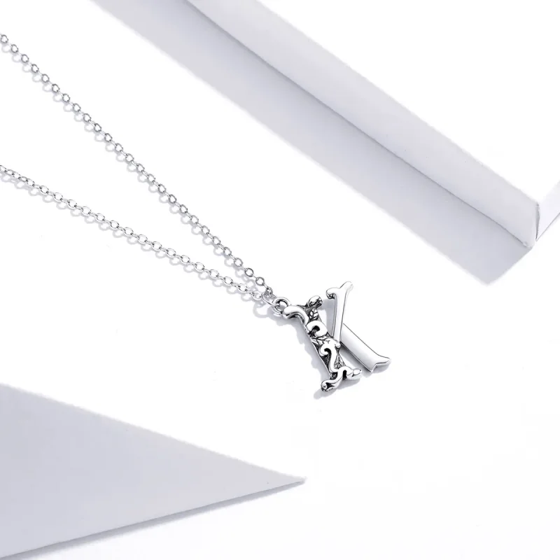 (image for) Pandora Style Silver Lucky Letter K Necklace - SCN403 - View 2
