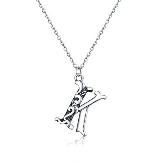 (image for) Pandora Style Silver Lucky Letter K Necklace - SCN403