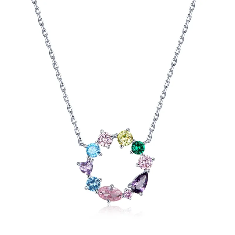 (image for) Pandora Style Silver Lucky Wreath Pendant Necklace - BSN178