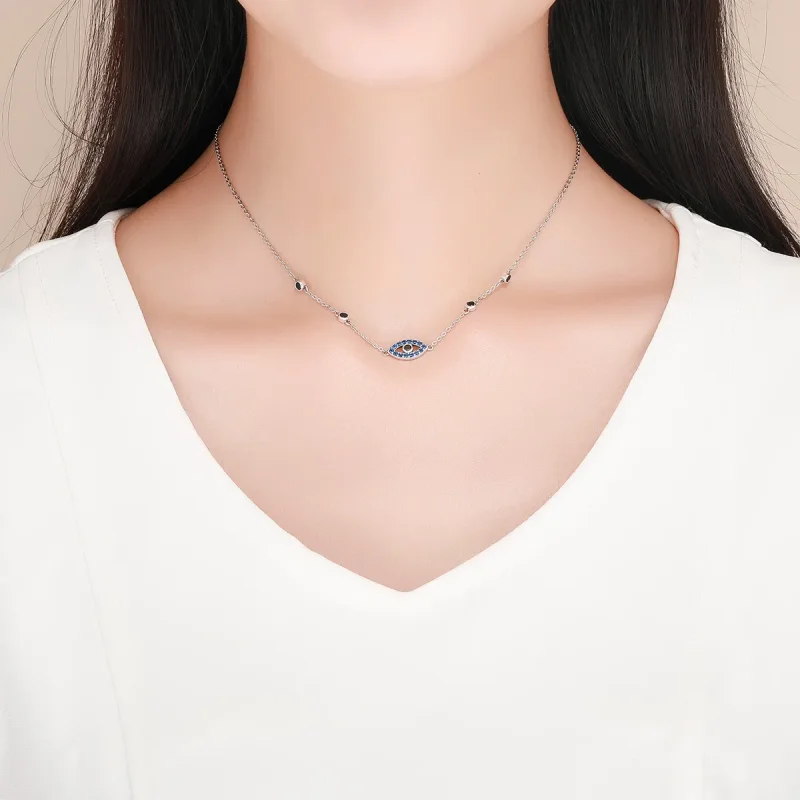 (image for) Pandora Style Silver Magic Eye Necklace - SCN300 - View 6