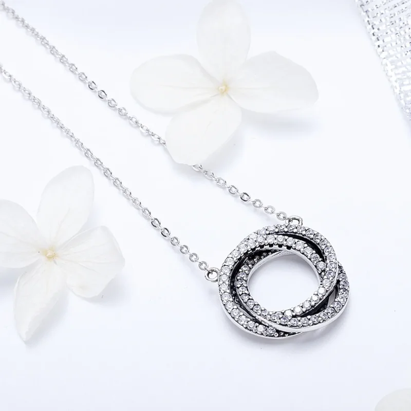 (image for) Pandora Style Silver Minimalism Necklace - SCN259 - View 3