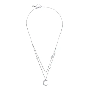 (image for) Pandora Style Silver Moon & Stars Pendant Necklace - BSN038