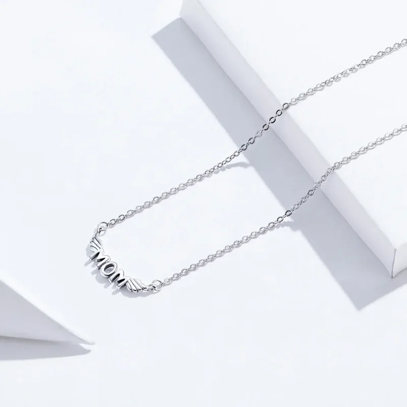 (image for) Pandora Style Silver My Mom Is My Guardian Angel Necklace - SCN397 - View 4