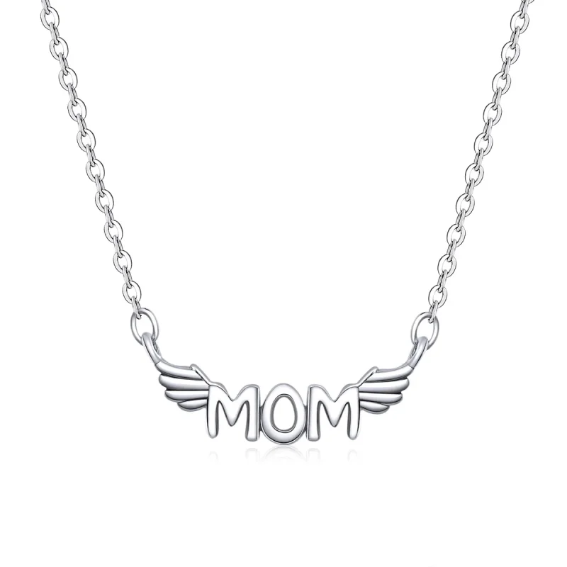 (image for) Pandora Style Silver My Mom Is My Guardian Angel Necklace - SCN397