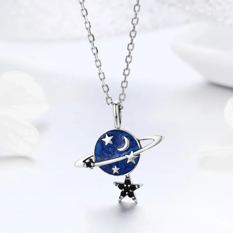 (image for) Pandora Style Silver Mysterious Planet Necklace - SCN230 - View 4