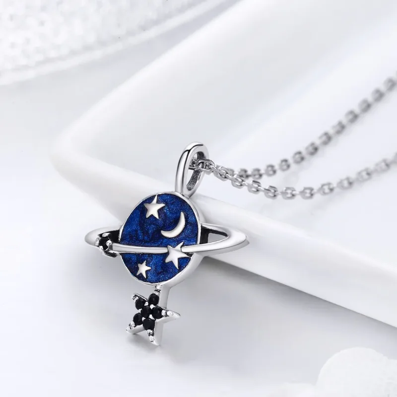 (image for) Pandora Style Silver Mysterious Planet Necklace - SCN230 - View 5