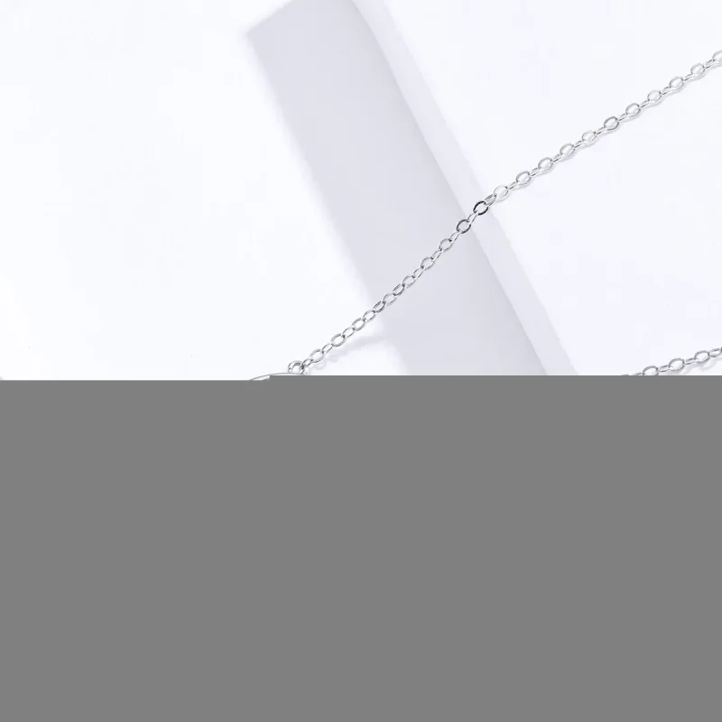 (image for) Pandora Style Silver Offset Star Circle Necklace - SCN382 - View 3