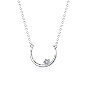 Pandora Style Silver Offset Star Circle Necklace - SCN382 (image for) Pandora Style Silver Offset Star Circle Necklace - SCN382