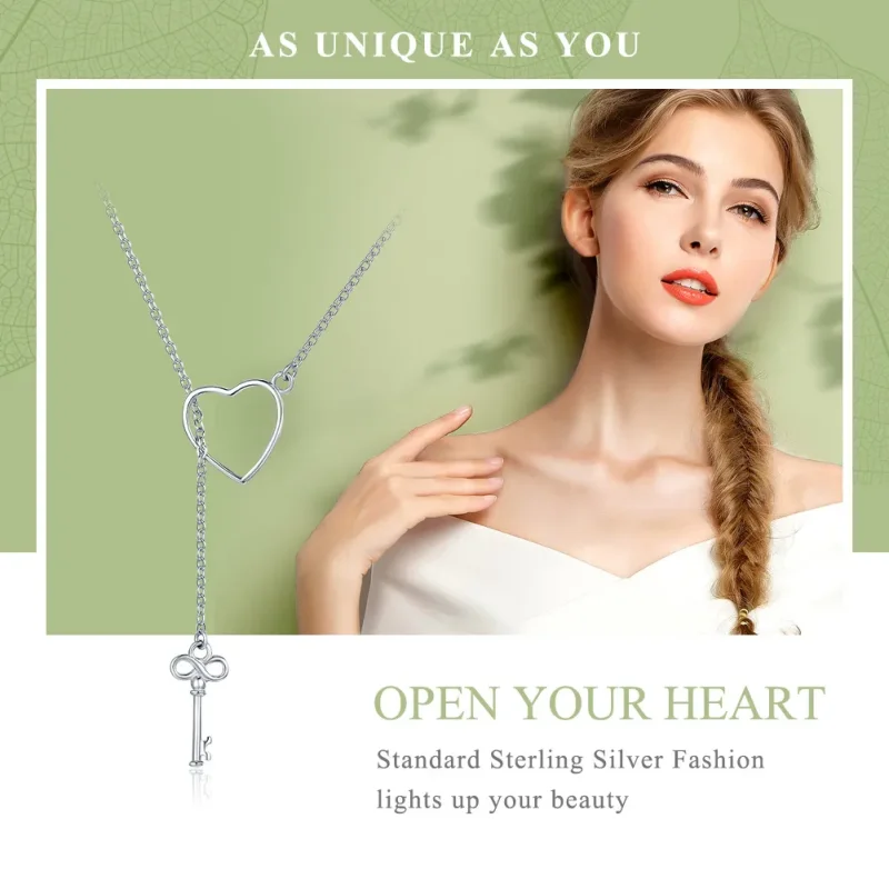 (image for) Pandora Style Silver Open Your Heart Necklace - SCN107 - View 2