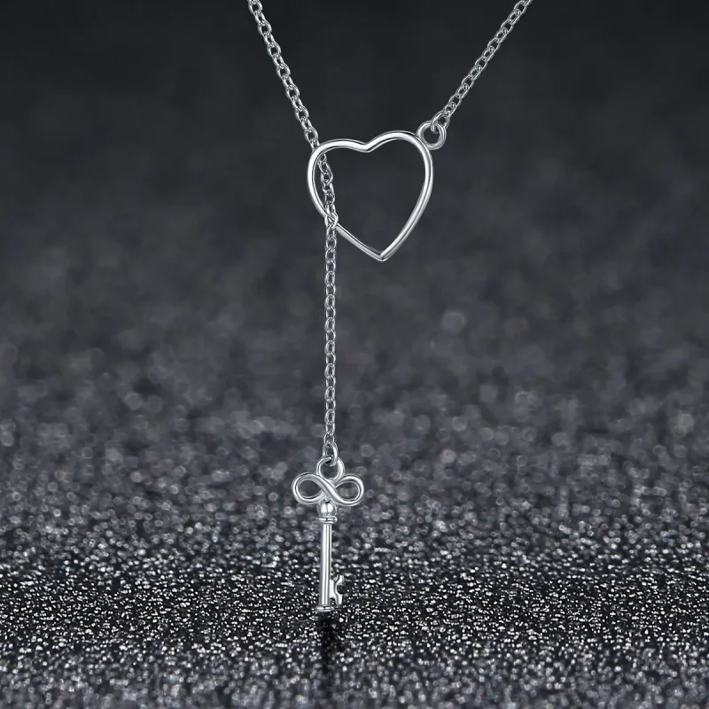 (image for) Pandora Style Silver Open Your Heart Necklace - SCN107 - View 3