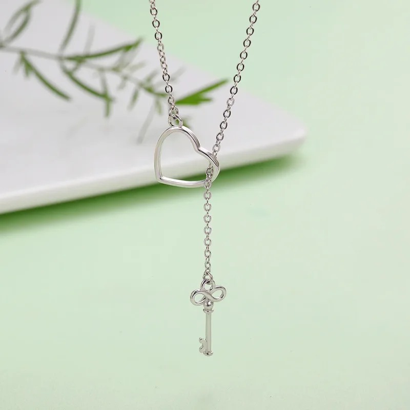 (image for) Pandora Style Silver Open Your Heart Necklace - SCN107 - View 4