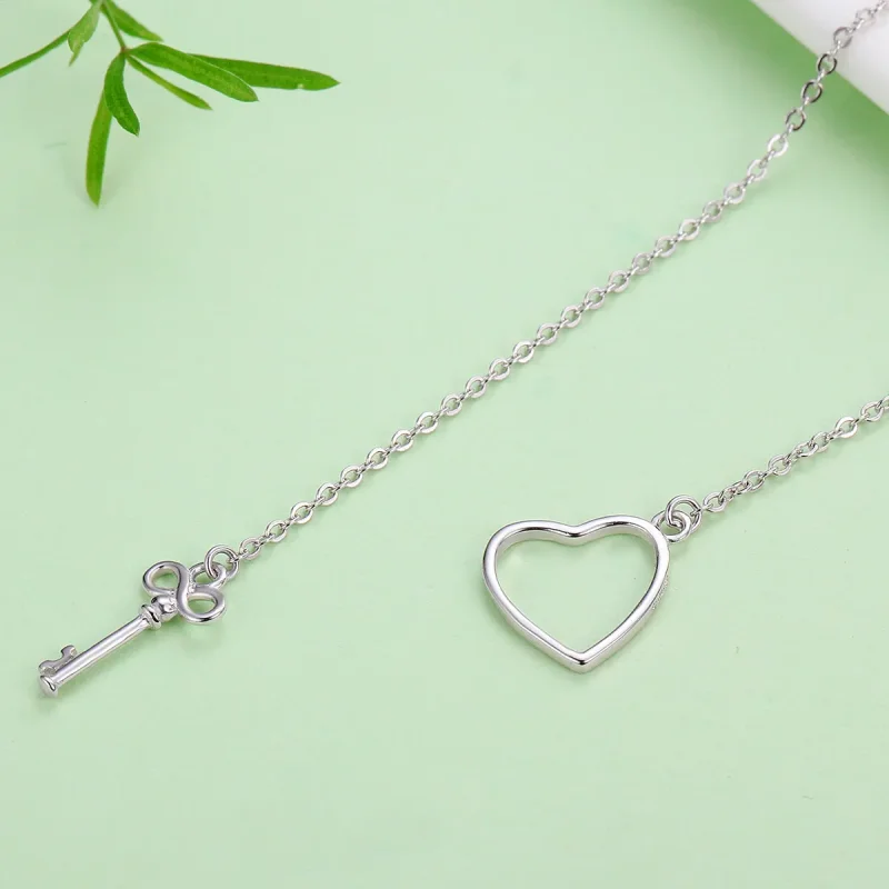 (image for) Pandora Style Silver Open Your Heart Necklace - SCN107 - View 6