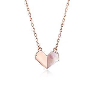 (image for) Pandora Style Silver Origami Heart Necklace - SCN330