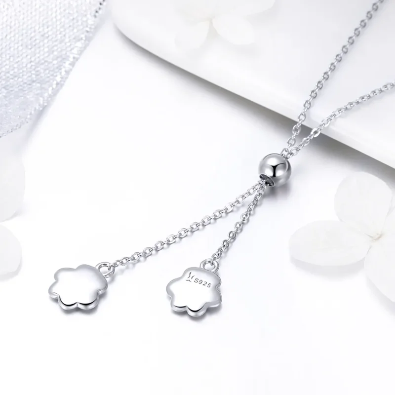 (image for) Pandora Style Silver Paw Trail Necklace - SCN291 - View 4