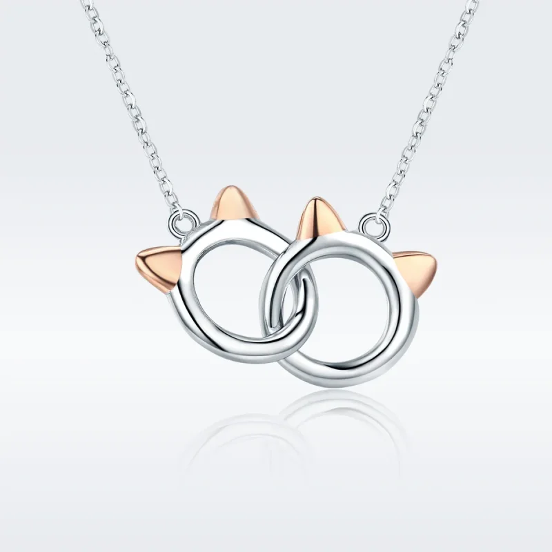 (image for) Pandora Style Silver Pet Cat Necklace - SCN252 - View 3