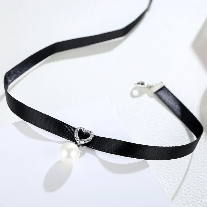 (image for) Pandora Style Silver Pure Heart Choker - SCN070 - View 3