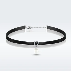 (image for) Pandora Style Silver Pure Heart Choker - SCN070