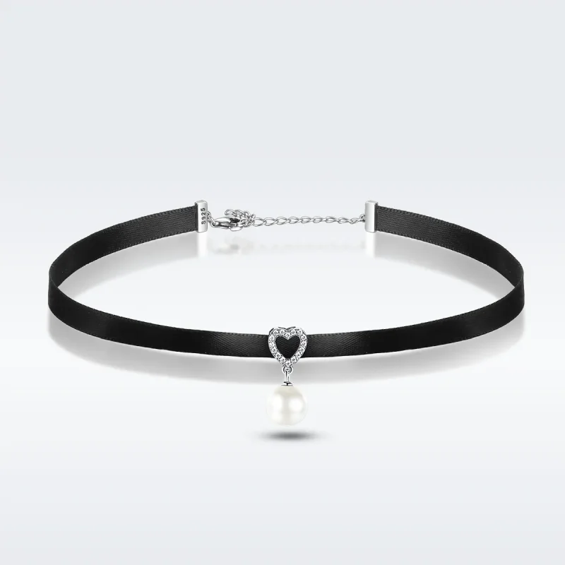 (image for) Pandora Style Silver Pure Heart Choker - SCN070