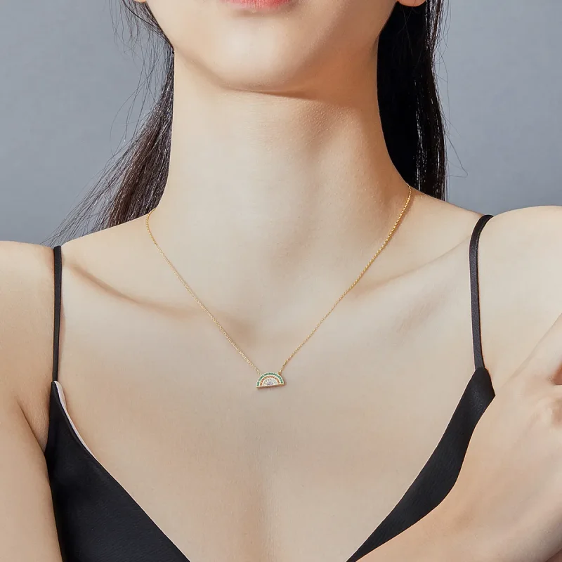 (image for) Pandora Style Silver Rainbow Necklace - SCN378 - View 6