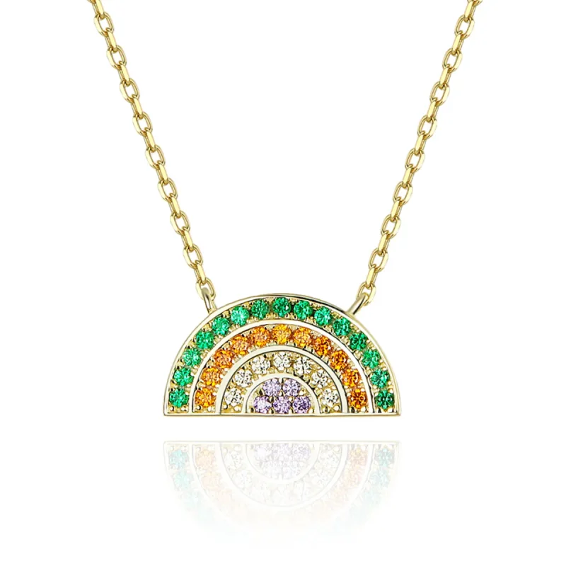 (image for) Pandora Style Silver Rainbow Necklace - SCN378