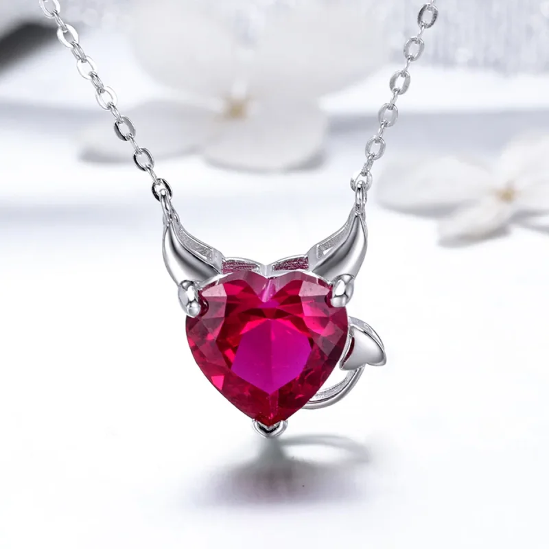 (image for) Pandora Style Silver Red Devil Necklace - SCN286 - View 2
