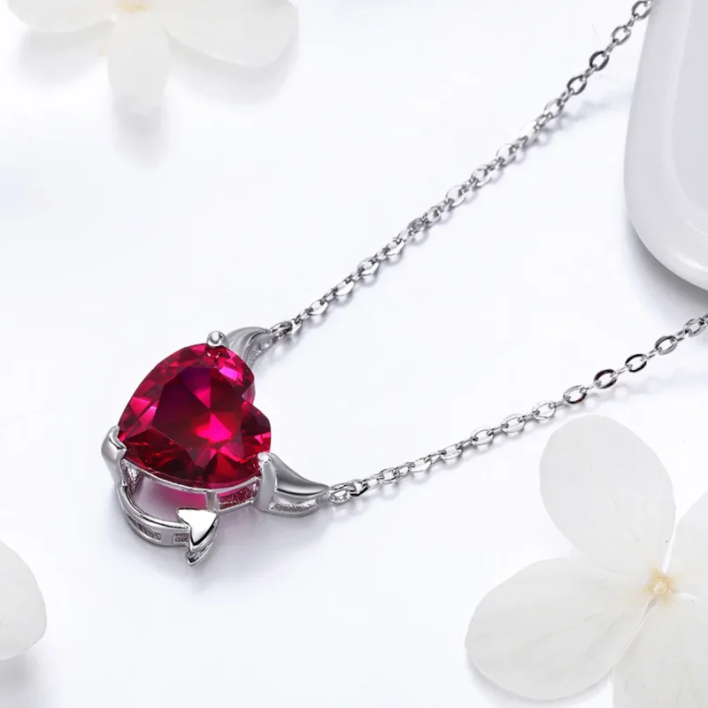 (image for) Pandora Style Silver Red Devil Necklace - SCN286 - View 3