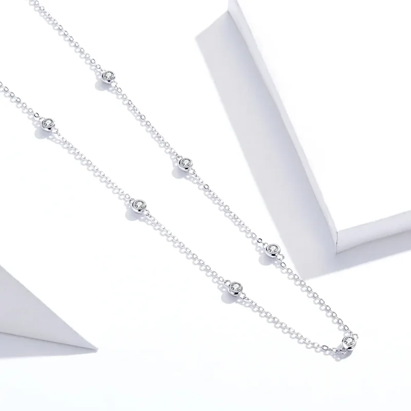 (image for) Pandora Style Silver Romantic Shine Chain Necklace - SCN393 - View 4