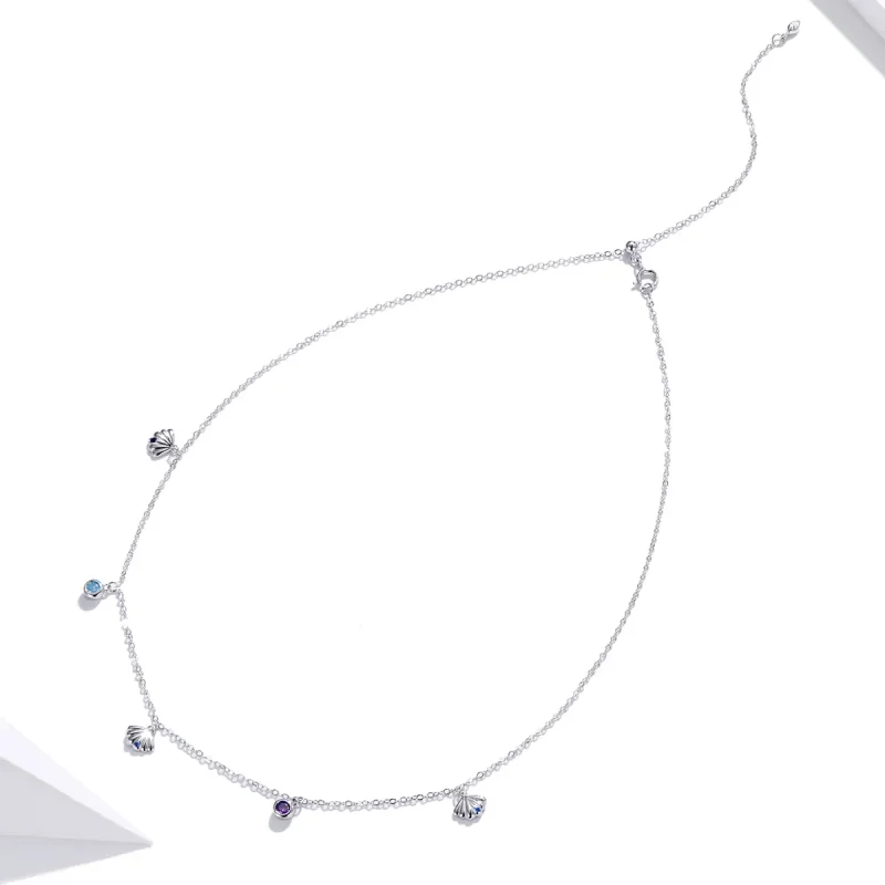 (image for) Pandora Style Silver Seashell Pendant Necklace - SCN454 - View 4