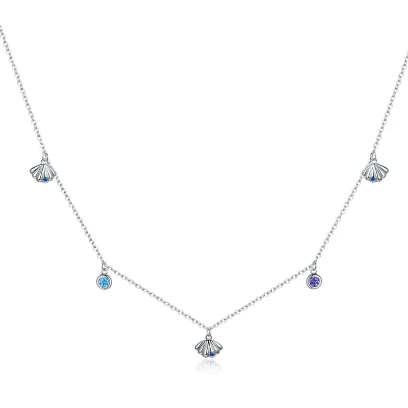 (image for) Pandora Style Silver Seashell Pendant Necklace - SCN454