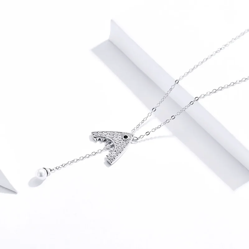 (image for) Pandora Style Silver Shark Necklace - SCN369 - View 3