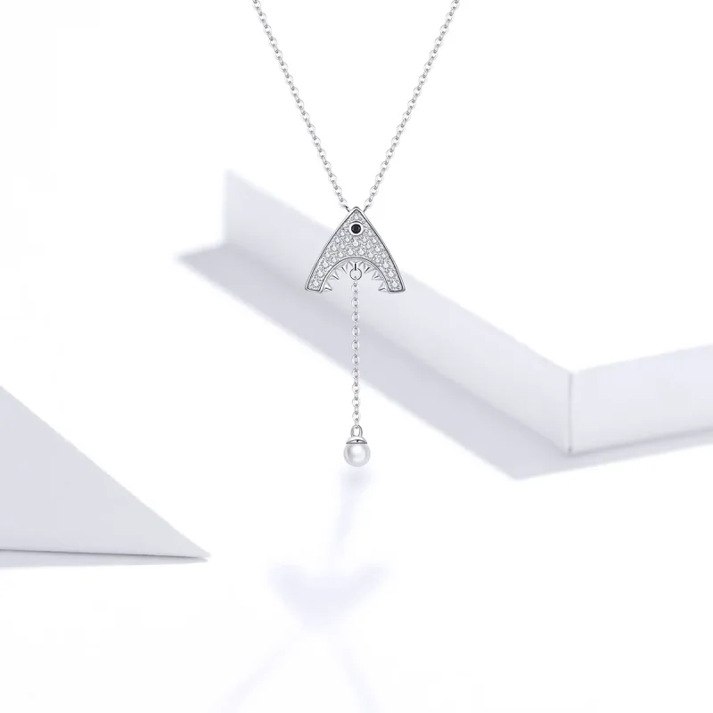 (image for) Pandora Style Silver Shark Necklace - SCN369 - View 5