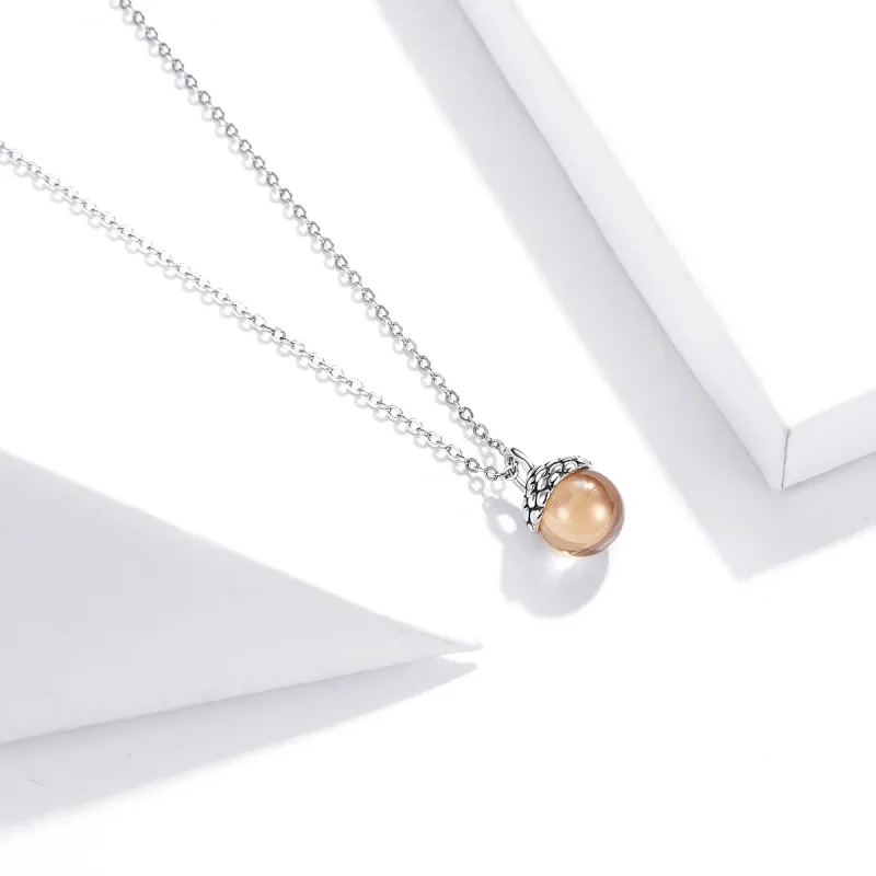 (image for) Pandora Style Silver Shining Fruit of The Oak Tree Pendant Necklace - SCN414 - View 3