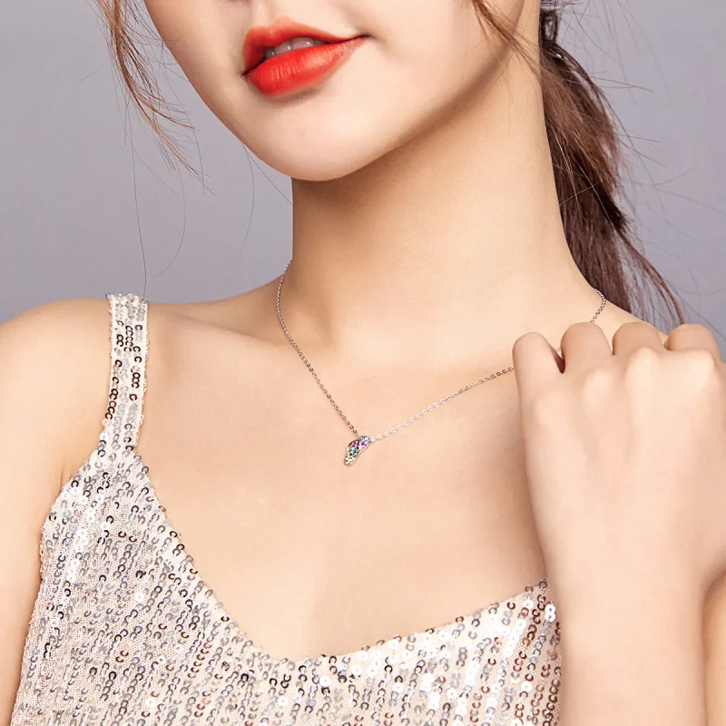 (image for) Pandora Style Silver Shiny Flip Flops Necklace - SCN408 - View 6