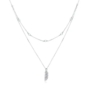 (image for) Pandora Style Silver Shiny Wheat Pendant Necklace - BSN208