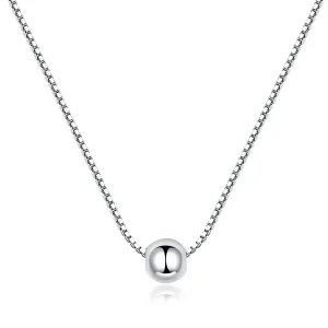 (image for) Pandora Style Silver Simple Bean Pendant Necklace - BSN097