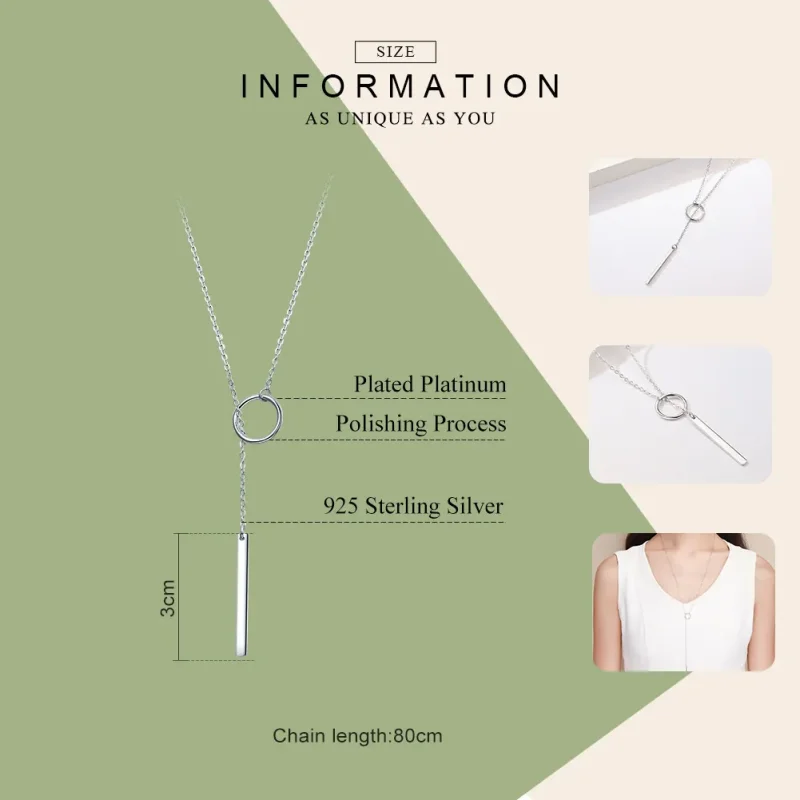 (image for) Pandora Style Silver Simple Necklace - SCN304 - View 3
