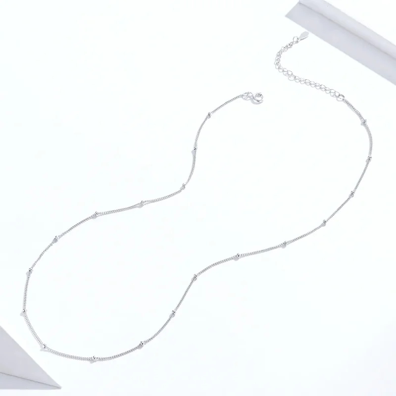 (image for) Pandora Style Silver Small Balls Basic Chain Necklaces Chain - SCN391 - View 2