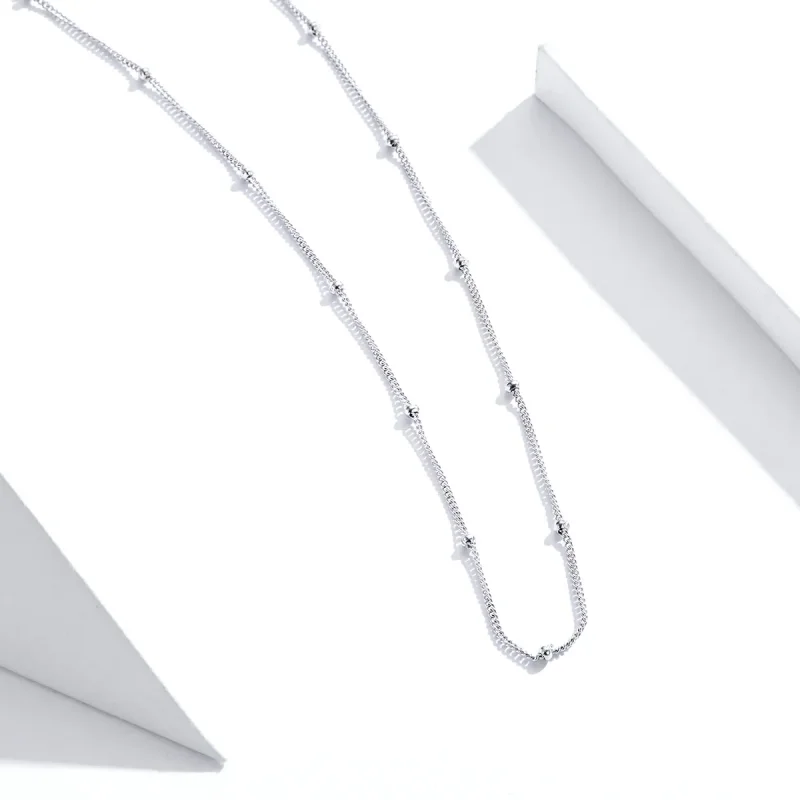(image for) Pandora Style Silver Small Balls Basic Chain Necklaces Chain - SCN391 - View 3