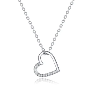 Pandora Style Silver Sparkle Heart Necklace - SCN347 (image for) Pandora Style Silver Sparkle Heart Necklace - SCN347