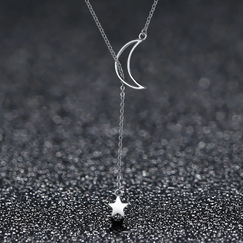 (image for) Pandora Style Silver Star and Moon Fairy Necklace - SCN108 - View 3