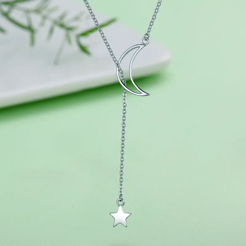 (image for) Pandora Style Silver Star and Moon Fairy Necklace - SCN108 - View 4