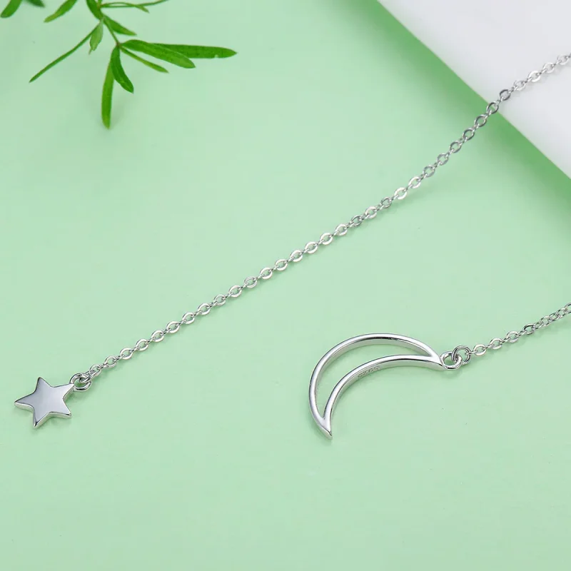 (image for) Pandora Style Silver Star and Moon Fairy Necklace - SCN108 - View 5