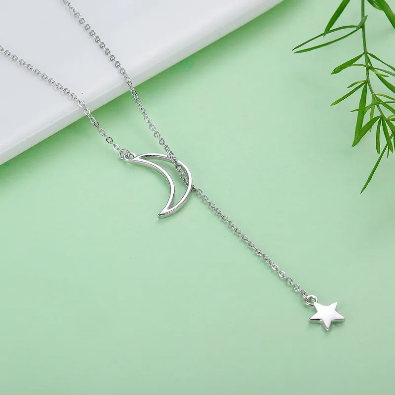 (image for) Pandora Style Silver Star and Moon Fairy Necklace - SCN108 - View 6