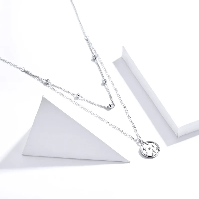 (image for) Pandora Style Silver Starry Necklace - SCN365 - View 3